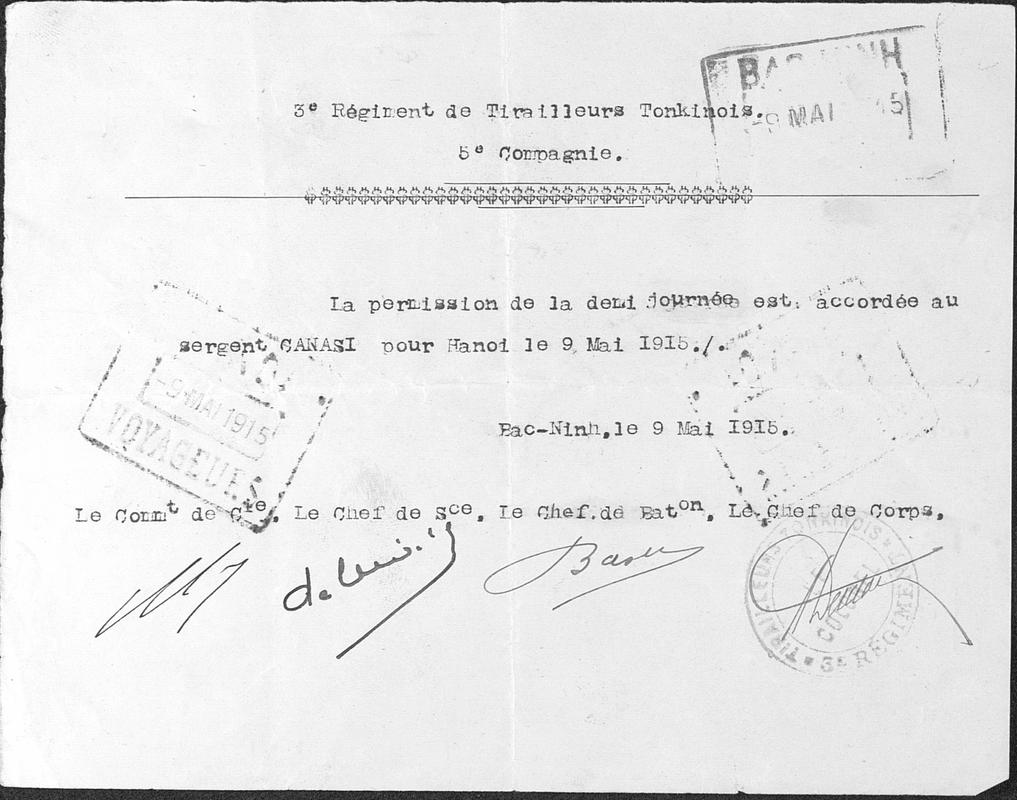 Pièces militaires et courriers postaux antérieurs à 1937 (Joseph-Antoine Canasi)