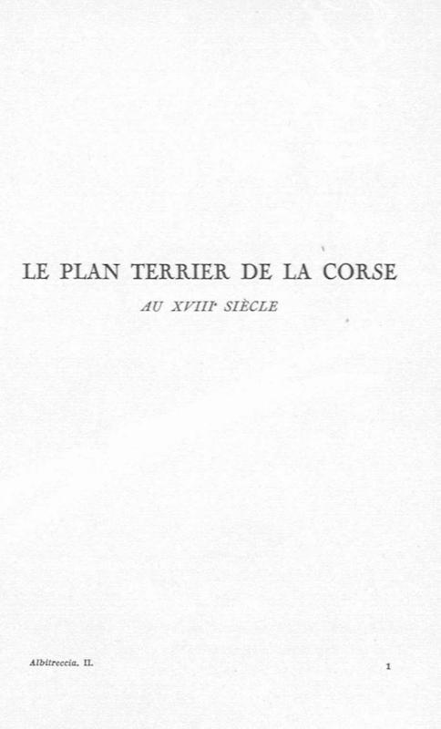 >Le plan terrier de la Corse