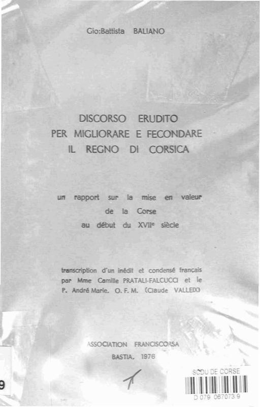 >Discorso erudito per migliorare e fecondare il Regno di Corsica