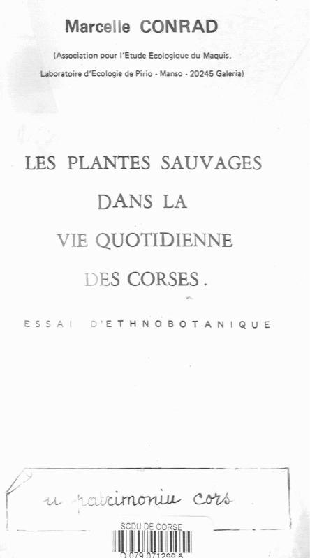 >Les Plantes sauvages dans la vie des Corses