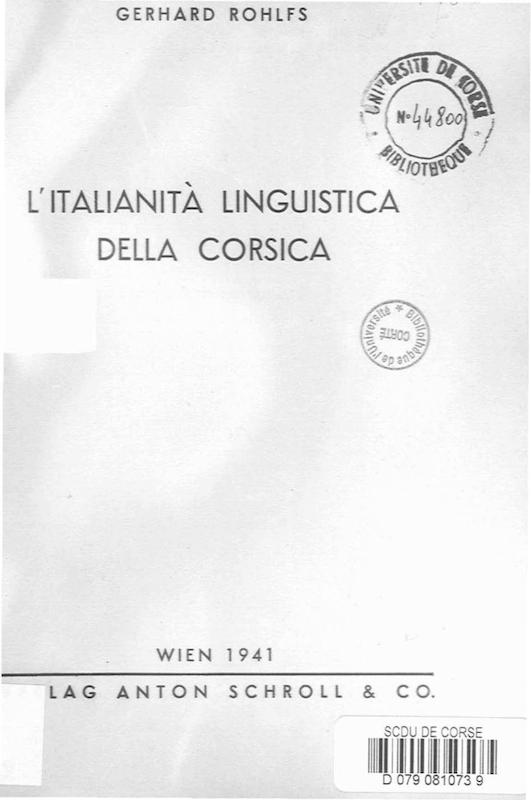 >L'italianità linguistica della Corsica