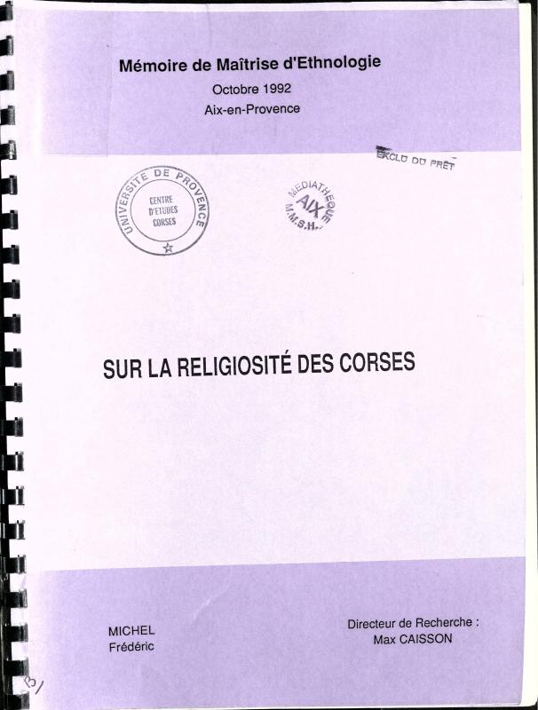 >Sur la religiosité des Corses
