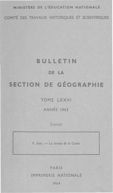 >Le climat de la Corse