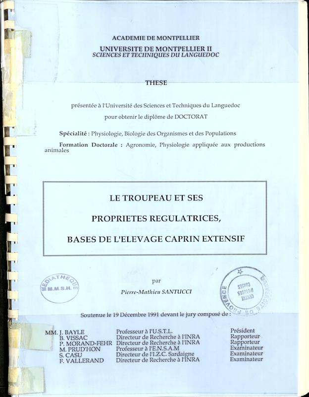 >Le troupeau et ses propriétés régulatrices, bases de l'élevage caprin extensif