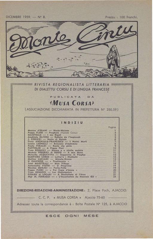 Monte Cintu Numaru 8 Dicembre 1959