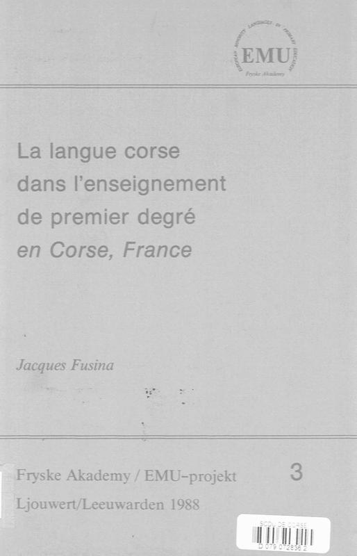 >La langue corse dans l’enseignement du premier degré en Corse