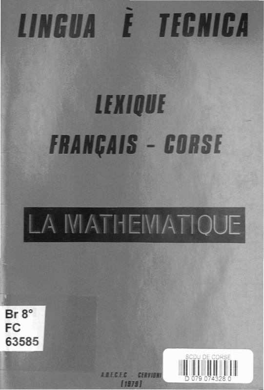 >Lexique français-corse La mathématique