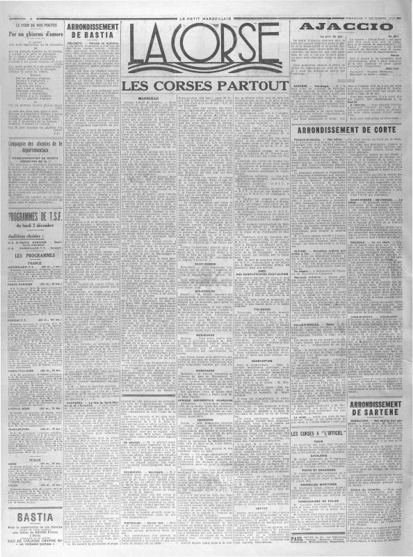 Le Petit Marseillais, édition de la Corse (1935-12)