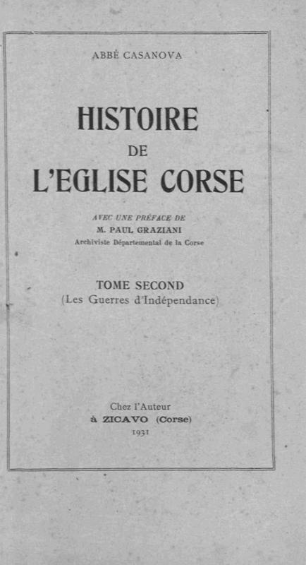 >Histoire de l'église corse II