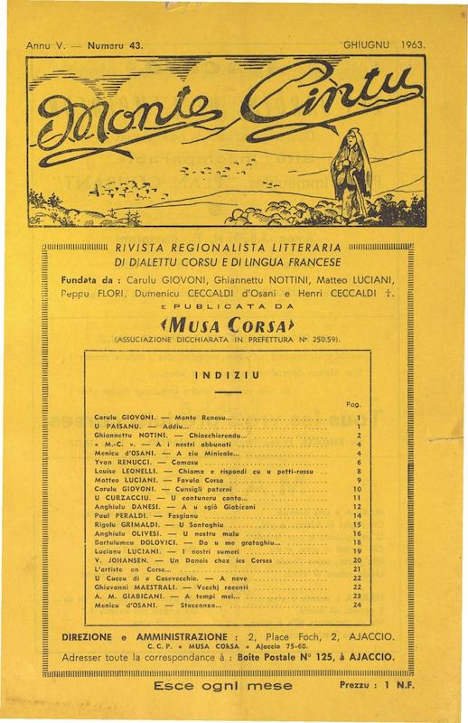 Monte Cintu Numaru 43 Ghjugnu 1963