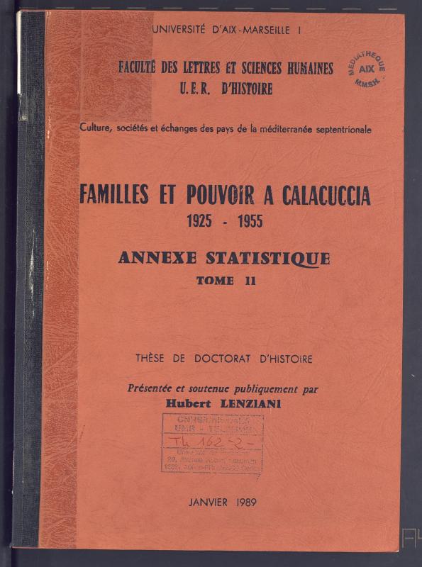 >Familles et pouvoir à Calacuccia 1925-1955
