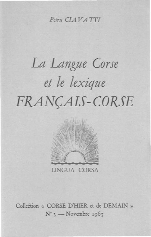 >La langue corse et le lexique français-corse