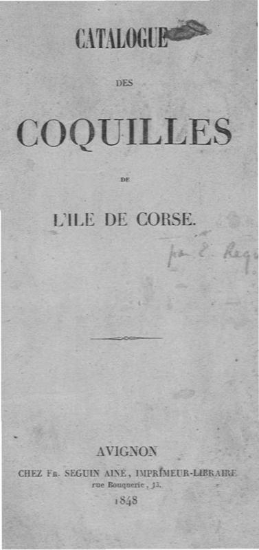 >Catalogue des coquilles de l'île de Corse