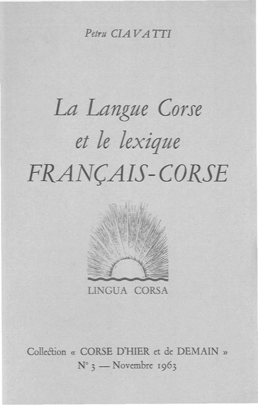 >La langue corse et le lexique français-corse