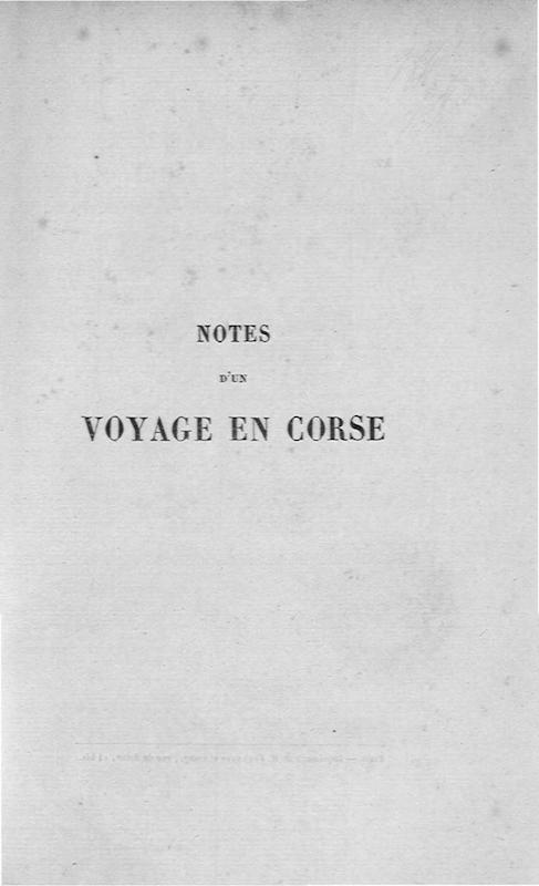 >Notes d’un voyage en Corse