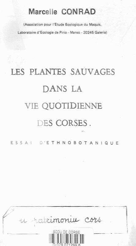 >Les Plantes sauvages dans la vie des Corses