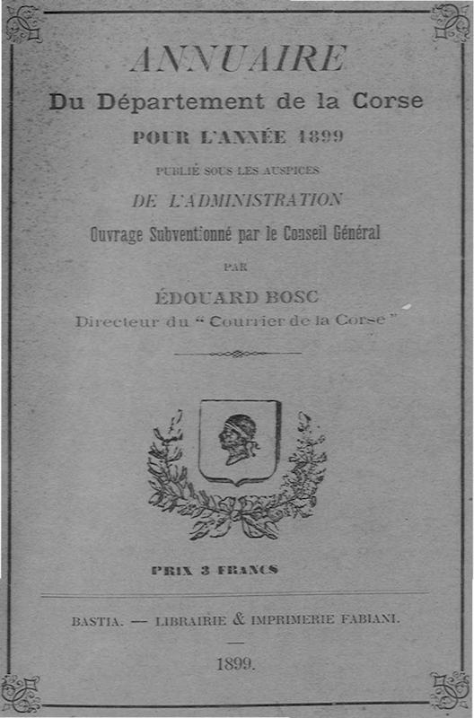 >Annuaire du Département de la Corse pour l'année 1899