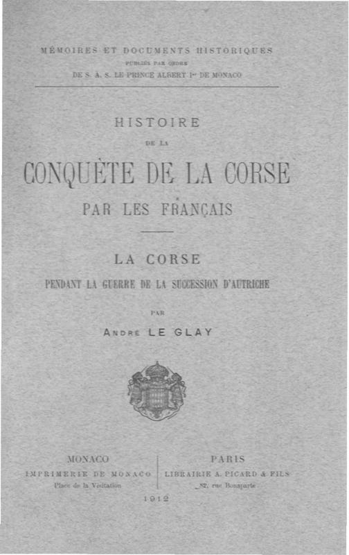 >Histoire de la conquête de la Corse par les Français