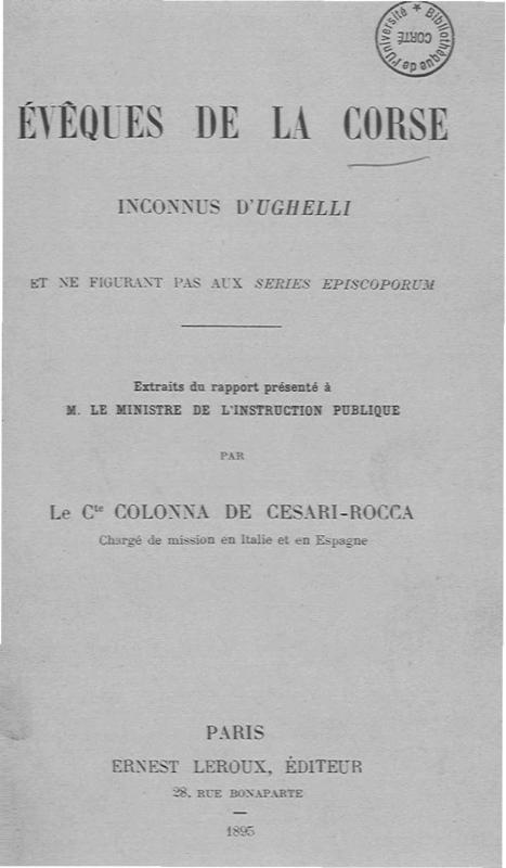 >Évêques de la Corse