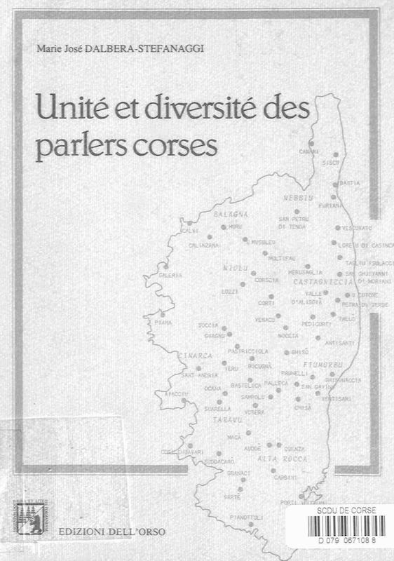 >Unité et diversité des parlers corses
