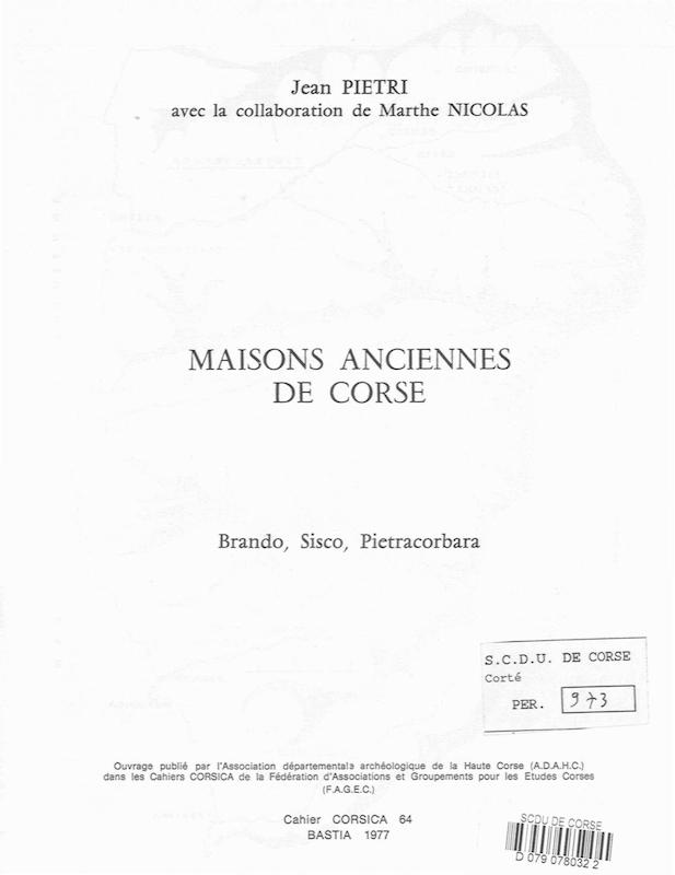 >Cahiers Corsica N°64