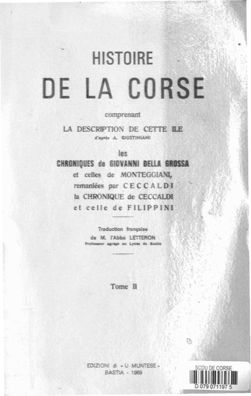 >Histoire de la Corse