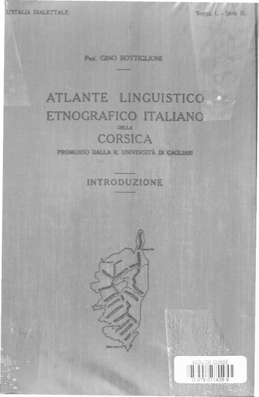 >Atlante Linguistico della Corsica