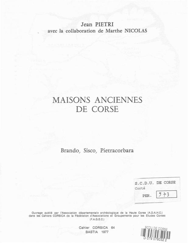 >Cahiers Corsica N°64