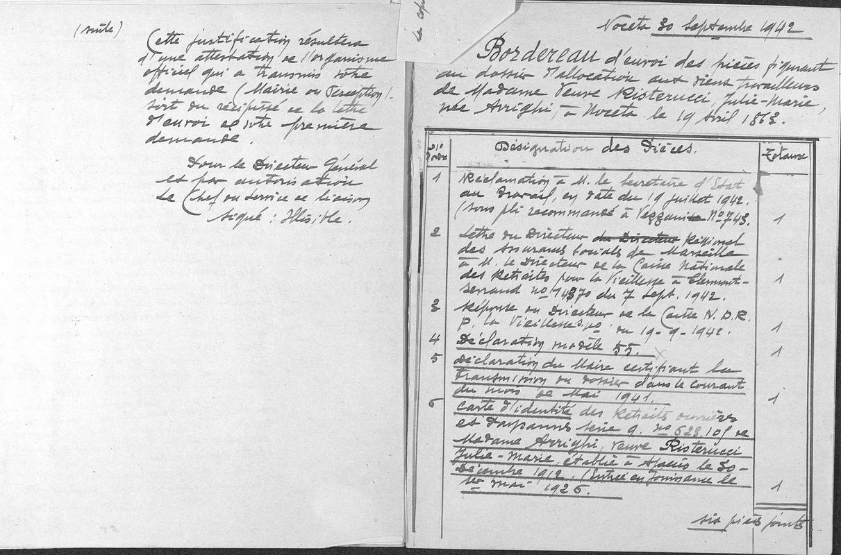 Documents personnels :différend Canasi Marchioni (Joseph-Antoine Canasi)