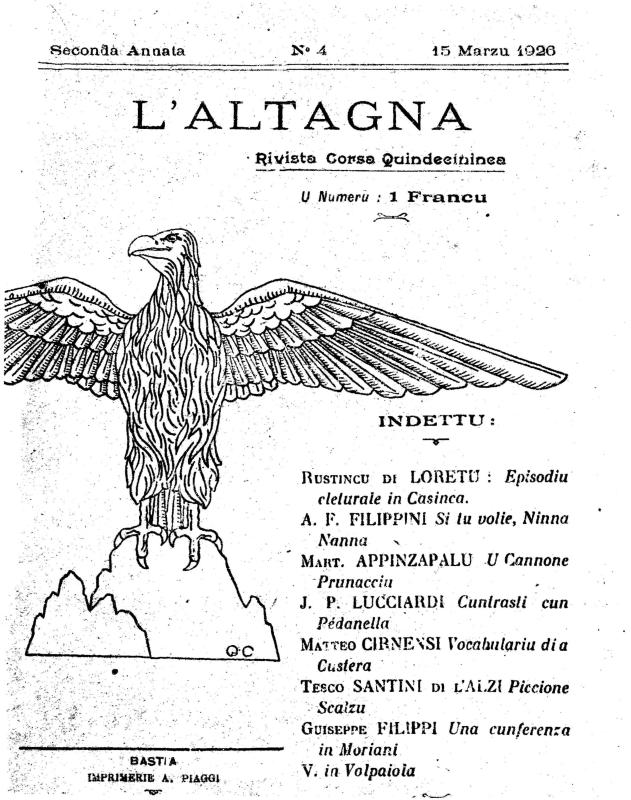 >L’Altagna 15 Marzu 1926