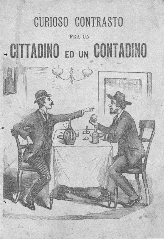 >Curioso contrasto fra un cittadino ed un contadino