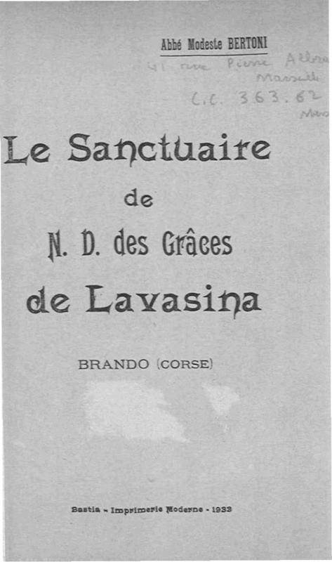 >Le Sanctuaire de Nd des grâces de lavasina