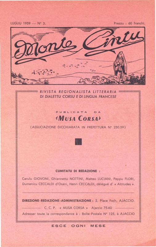 >Monte Cintu Numaru 3 Lugliu 1959