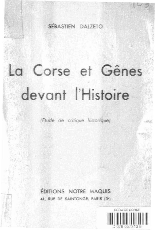 >La Corse et Gênes devant l'Histoire