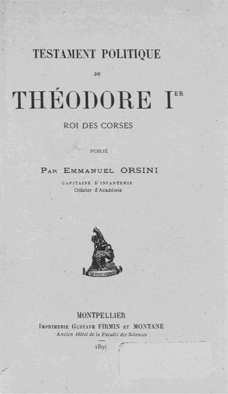 >Testament politique de Théodore Ier