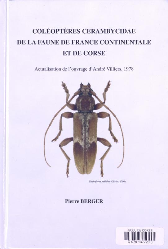 Coléoptères Cerambycidae de la faune de France continentale et de Corse