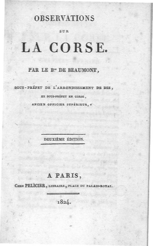 >Observations sur la Corse
