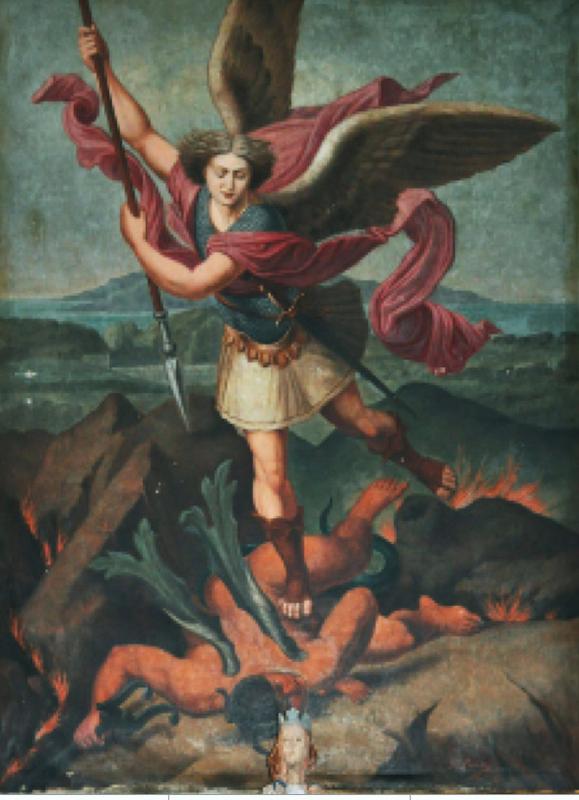>Tableau Saint Michel Archange terrassant le dragon