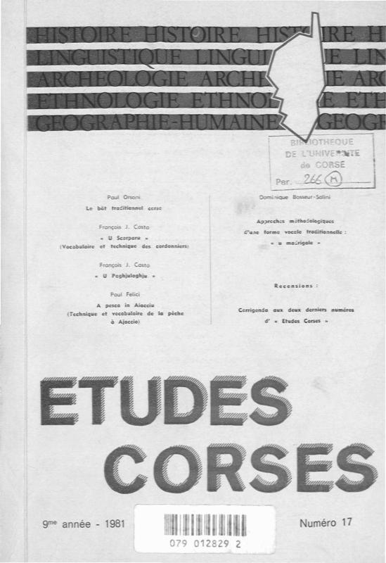 >Études Corses n°17