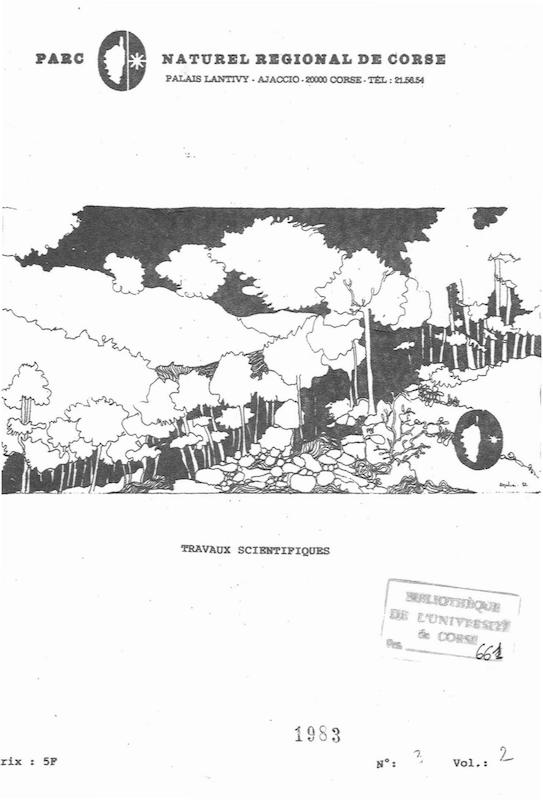 Travaux scientifiques du Parc Naturel Régional de Corse 1983 - n° 3