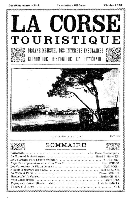 >La Corse touristique. Février 1925