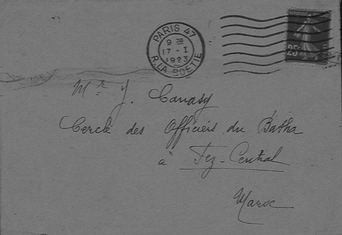 Enveloppes des correspondances de Joseph-Antoine Canasi