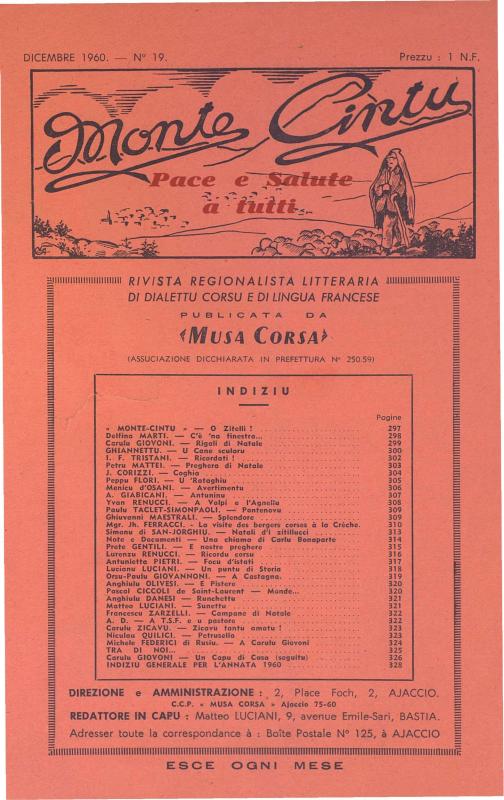 >Monte Cintu Numaru 19 Dicembre 1960