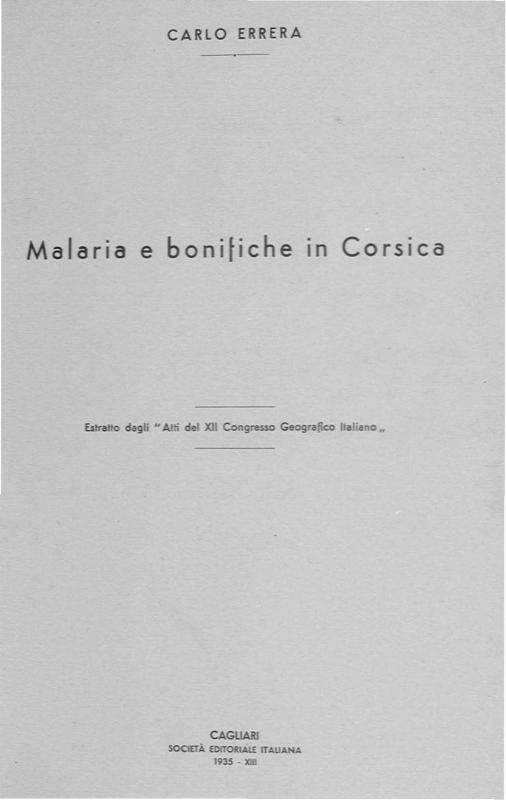 >Malaria e bonifiche in Corsica