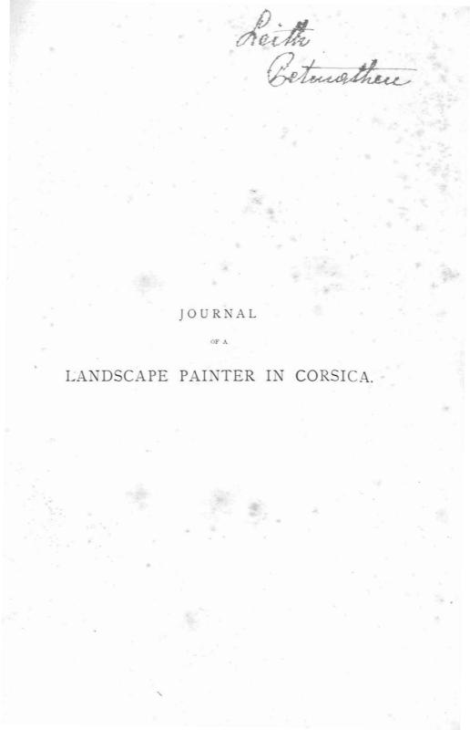 Journal of a landscape painter in Corsica