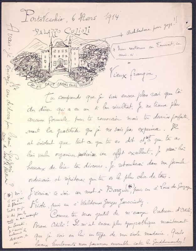 Correspondance de John-Antoine Nau à Jean Royère (6 mars 1914)