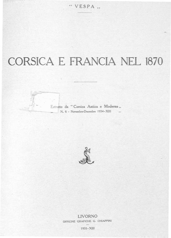 >Corsica e Francia nel 1870