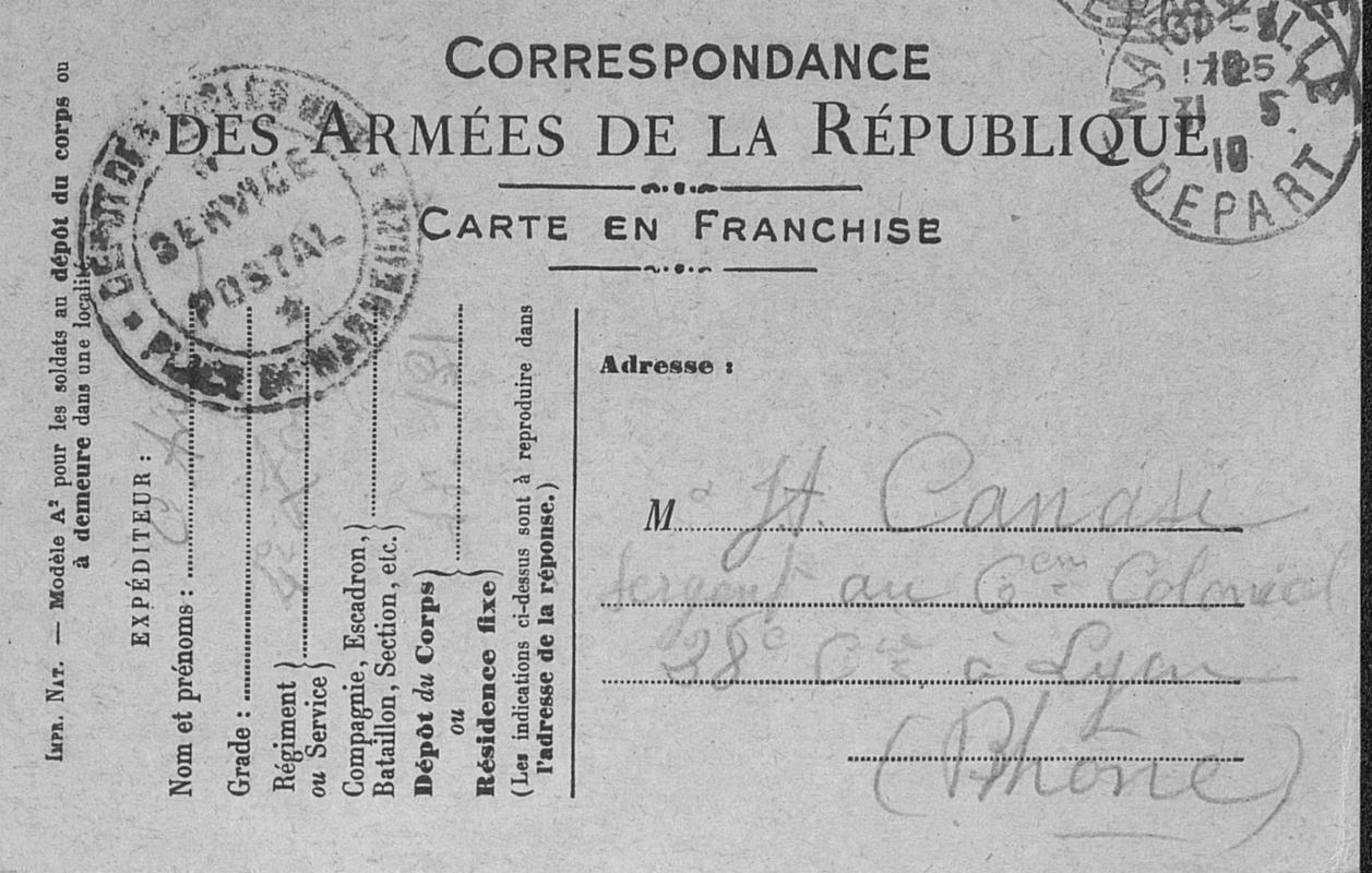 >Documents des armées et colonies françaises (Joseph-Antoine Canasi)