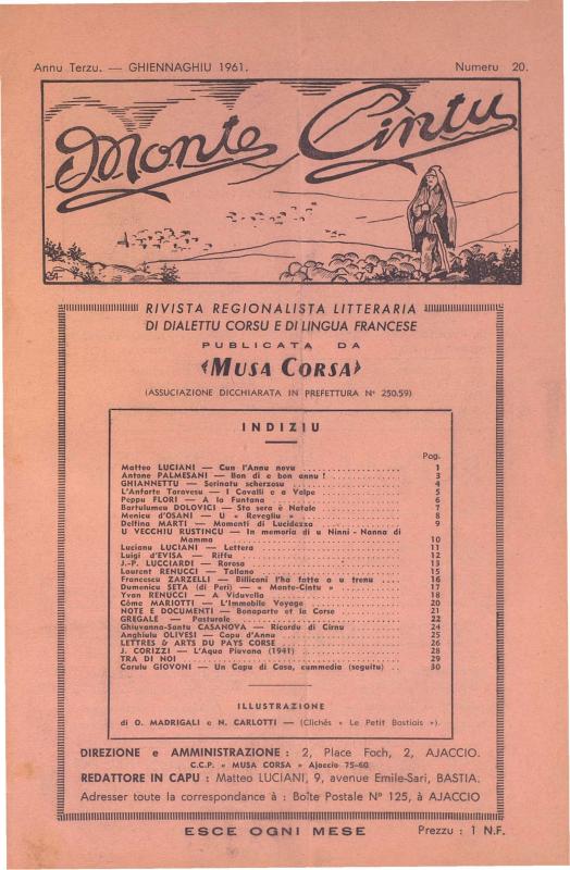 >Monte Cintu Numaru 20 Ghjenaghju 1961