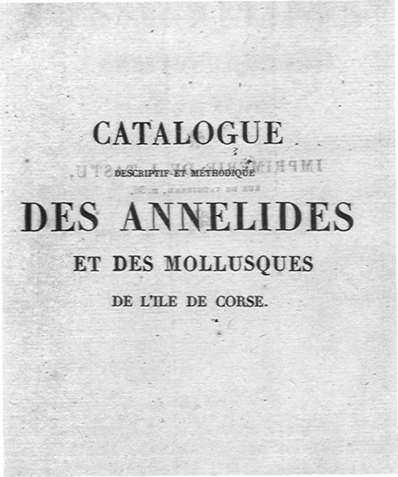 >Catalogue descriptif et méthodique des annelides et des mollusques de l'île de Corse